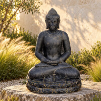 Buddha Figur Dhyana Mudra Steinguss frostbeständig 44x5