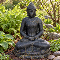 Buddha Figur Dhyana Mudra Steinguss frostbeständig 44x5