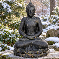Buddha Figur Dhyana Mudra Steinguss frostbeständig 44x5