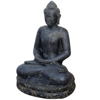 Buddha Figur Dhyana Mudra Steinguss frostbeständig 44x5