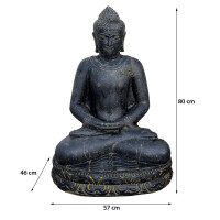 Buddha Figur Dhyana Mudra Steinguss frostbeständig 44x5