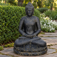 Buddha Figur Dhyana Mudra Steinguss frostbeständig 44x5