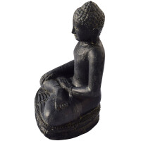 Buddha Figur sitzend Bhumisparsha Mudra Steinguss frostfest 