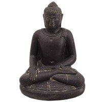 Buddha Figur Poona Bhumisparsha Mudra Steinguss frostfest 18x24x30cm