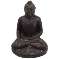 Buddha Figur Poona Bhumisparsha Mudra Steinguss frostfest 18