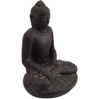 Buddha Figur Poona Bhumisparsha Mudra Steinguss frostfest 18