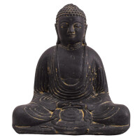 Buddha Figur Pune Dhyana Mudra Steinguss frostbeständig 13x18x20cm