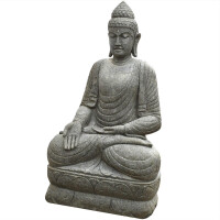 Buddha Figur Puri mit Bhumisparsha Geste Skulptur