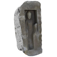 Buddha Figur Siliguri Flussstein Antik Steinfigur Gartendeko