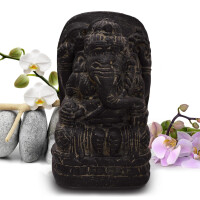 Ganesha Figur Elefantengott Steinguss frostbeständig 10x11x18cm