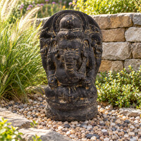 Ganesha Figur Elefantengott Steinguss frostfest 13x18x28cm G