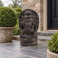 Ganesha Figur Elefantengott Steinguss frostfest 13x18x28cm G