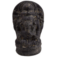 Ganesha Figur Elefantengott Steinguss frostfest 13x18x28cm Garten Deko