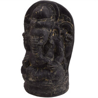 Ganesha Figur Elefantengott Steinguss frostfest 13x18x28cm Garten Deko