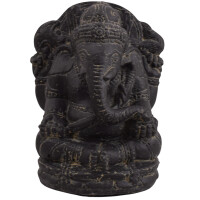 Ganesha Figur Hindugott Steinguss frostbeständig 21x23x
