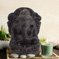Ganesha Figur Hindugott Steinguss frostbeständig 21x23x31cm