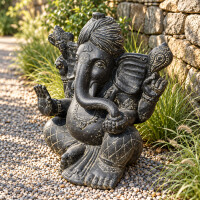 Ganesha Figur Elefantengott Steinguss frostbeständig 30