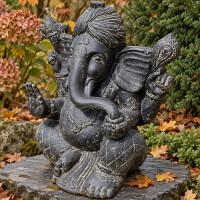 Ganesha Figur Elefantengott Steinguss frostbeständig 30