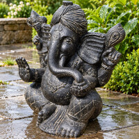 Ganesha Figur Elefantengott Steinguss frostbeständig 30