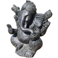 Ganesha Figur Elefantengott Steinguss frostbeständig 30x37x60cm
