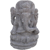 Ganesha Figur Gott Varanasi Basalt 2