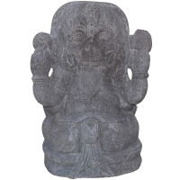 Ganesha Figur Gott Varanasi Basalt 5