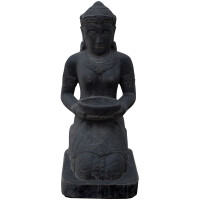 Gartenfigur Göttin Ballari mit Wasserschale Steinguss f