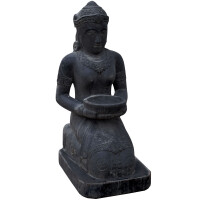Gartenfigur Göttin Ballari mit Wasserschale Steinguss f