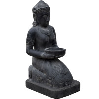 Gartenfigur Göttin Ballari mit Wasserschale Steinguss f