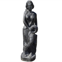 Griechische Edessa Gartenfigur mit Wasserkrug Steinguss fros