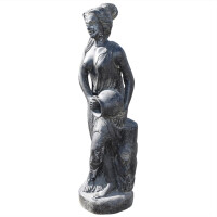 Griechische Edessa Gartenfigur mit Wasserkrug Steinguss fros