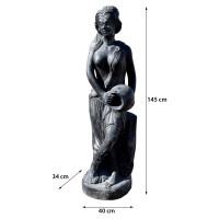 Griechische Edessa Gartenfigur mit Wasserkrug Steinguss fros