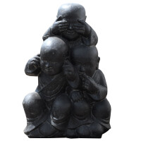 Shaolin Mönch Figur Kinder-Trio Steinguss frostbeständig 50x65x90cm