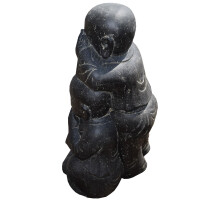 Shaolin Mönch Figur Kinder-Trio Steinguss frostbest&aum