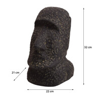 Osterinsel Moai Figur Steinguss frostbeständig 19x20x30