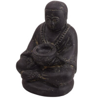 Shaolin Mönch Figur Teelichthalter Steinguss frostbest&