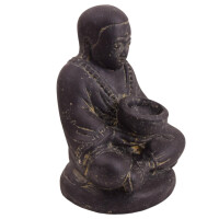 Shaolin Mönch Figur Teelichthalter Steinguss frostbest&