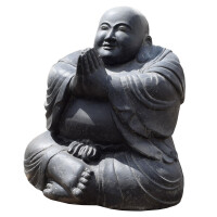 Shaolin Mönch Figur Steinguss frostbeständig sitzend 115x125x130cm