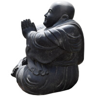 Shaolin Mönch Figur Steinguss frostbeständig sitze