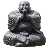 Shaolin Mönch Figur Steinguss frostbeständig sitze