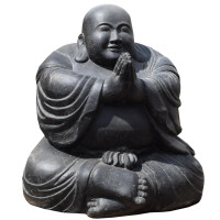 Shaolin Mönch Figur Steinguss frostbeständig sitze