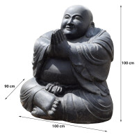 Shaolin Mönch Figur Steinguss frostbeständig sitze
