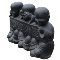 Gartenskulptur Shaolin Mönch Trio Steinguss frostbest&a