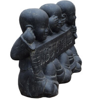 Gartenskulptur Shaolin Mönch Trio Steinguss frostbest&a