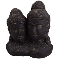 Stein Büste Rama & Sita Ujjain Steinfigur Gartendek