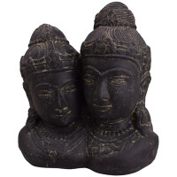 Stein Büste Rama & Sita Ujjain Steinfigur Gartendek