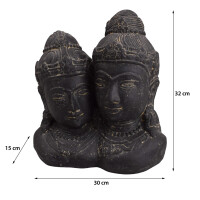 Stein Büste Rama & Sita Ujjain Steinfigur Gartendek