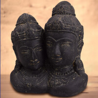 Stein Büste Rama & Sita Ujjain Steinfigur Gartendeko 30cm frostfest