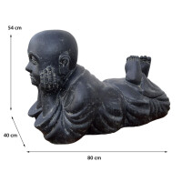 Shaolin Mönch Figur Steinguss frostbeständig Garte