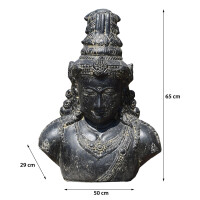 Hindugott Shiva Büste Steinguss frostbeständig 25x
